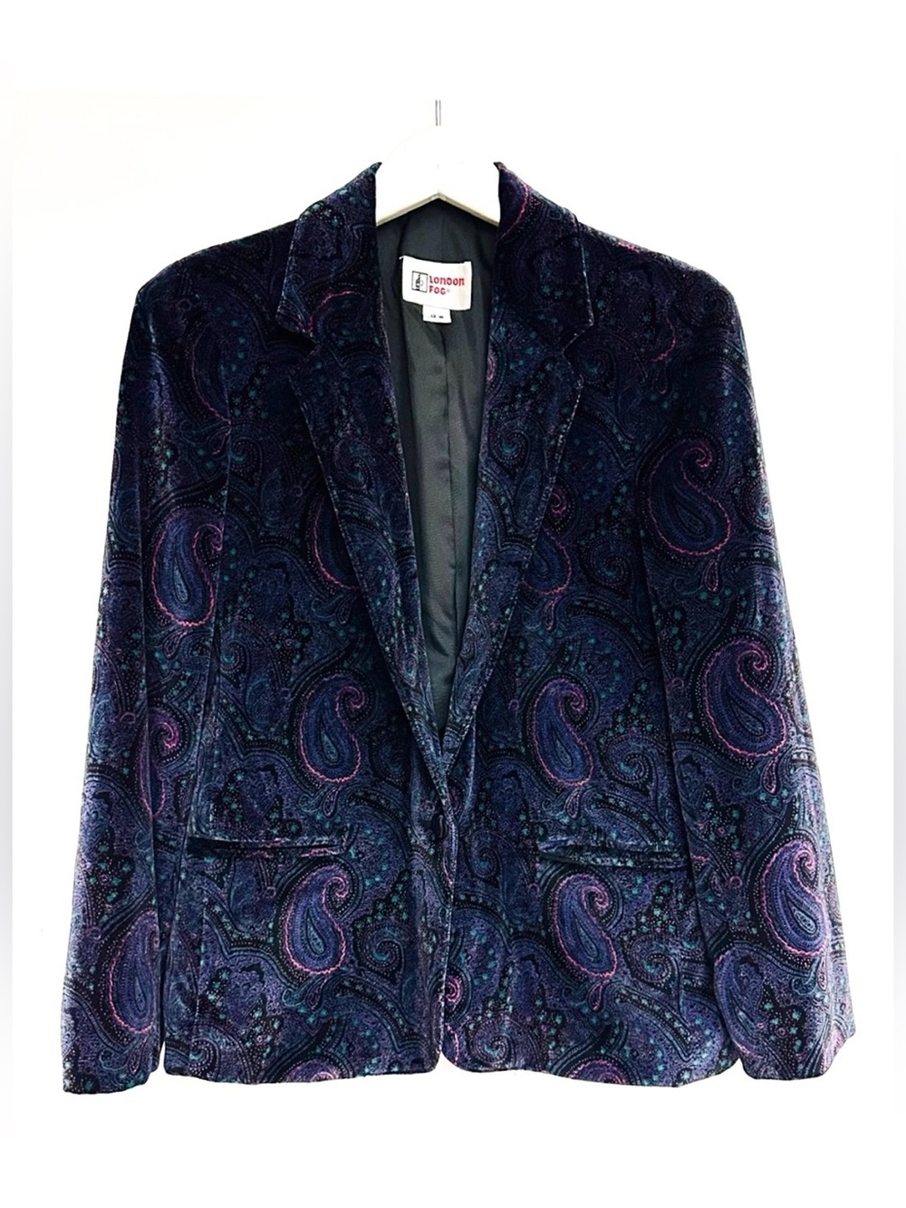 London Fog Velvet Paisley Blazer